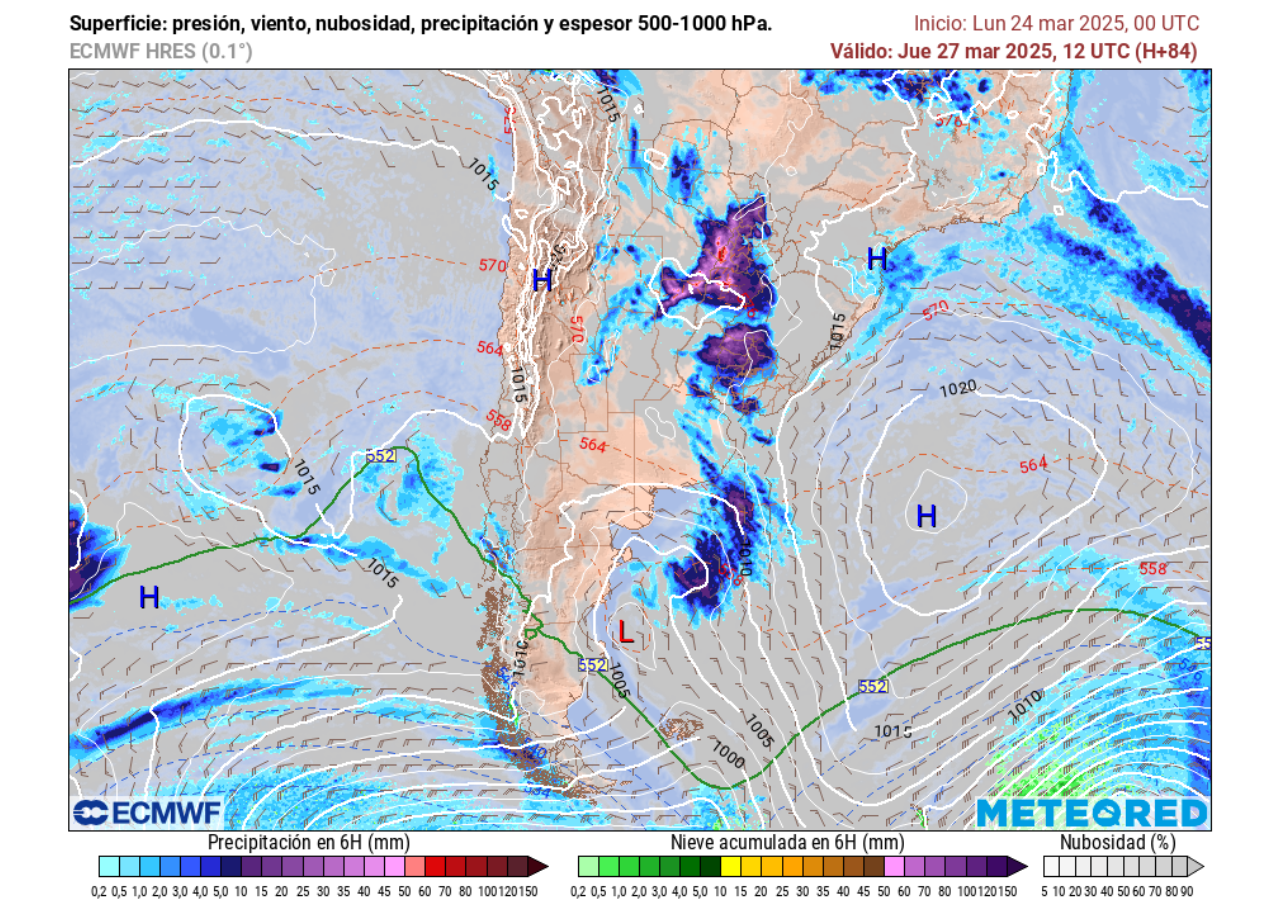 imagen del modelo que muestra el regreso de las lluvias