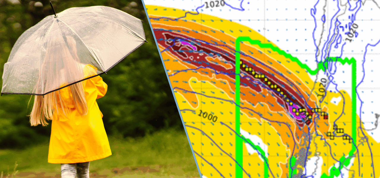 Río atmosférico y lluvias sobre el centro sur de Chile