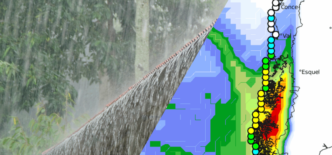río atmosférico e imagen de lluvias