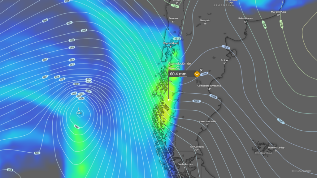 Lluvias incrementadas por río atmosférico