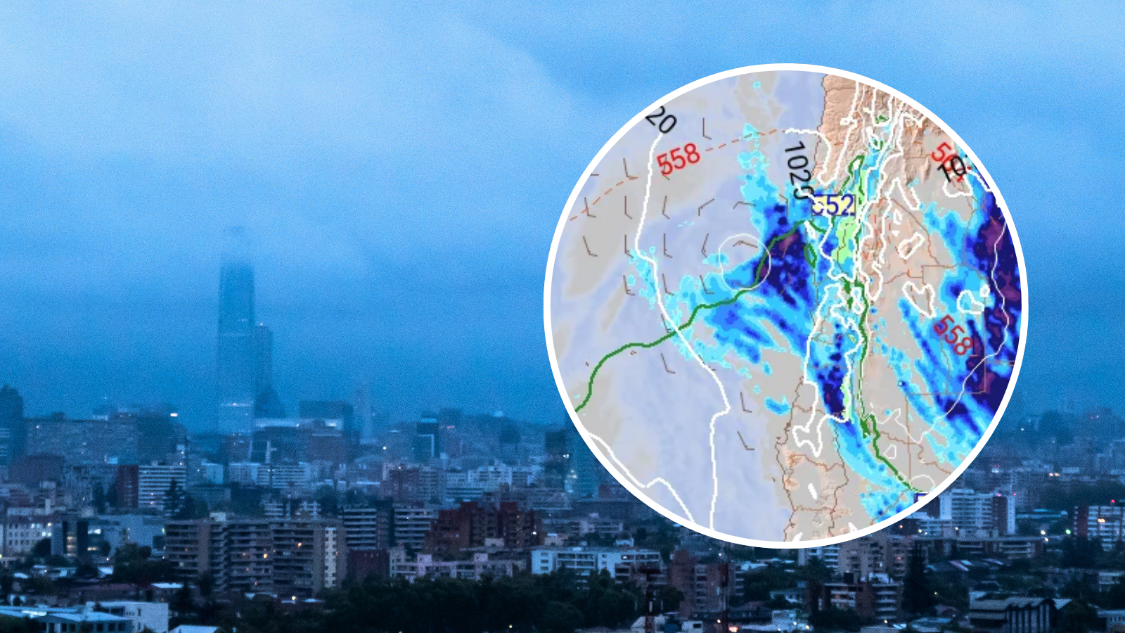 lluvia en Santiago