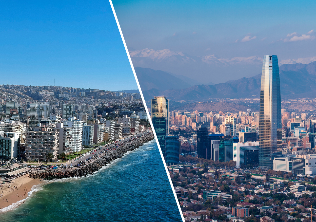Viña del Mar y Santiago paisajes de Viña del Mar y de Santiago