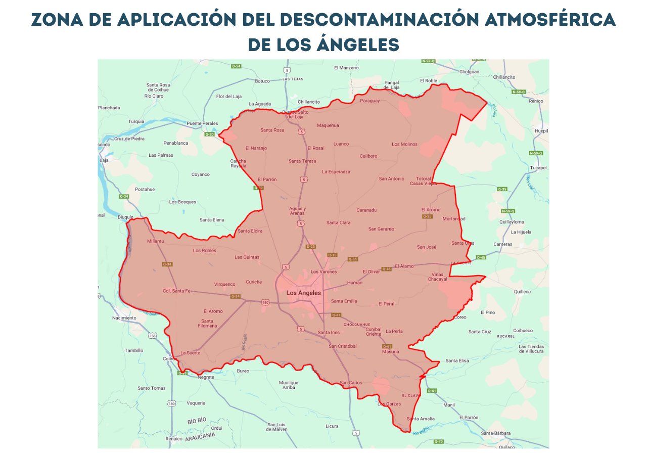 polígono de restricción de Los Ángeles donde se aplican medidas restrictivas en preemergencia ambiental