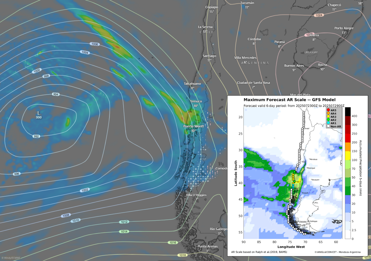 lluvias sobre el centro sur de Chile